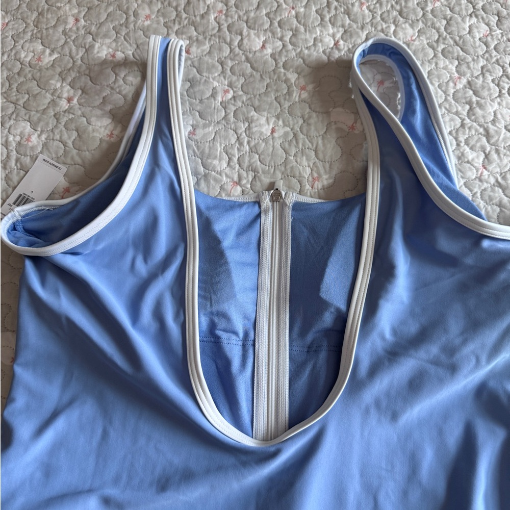 Old Navy NWT One Piece Bathing Suit with Zip, scoop back, L . Sporty and Sexy! - Picture 4 of 13